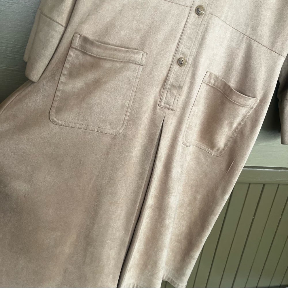 Talbots Faux Suede Shirt Dress Vintage Korea Size 8 - Picture 4 of 9